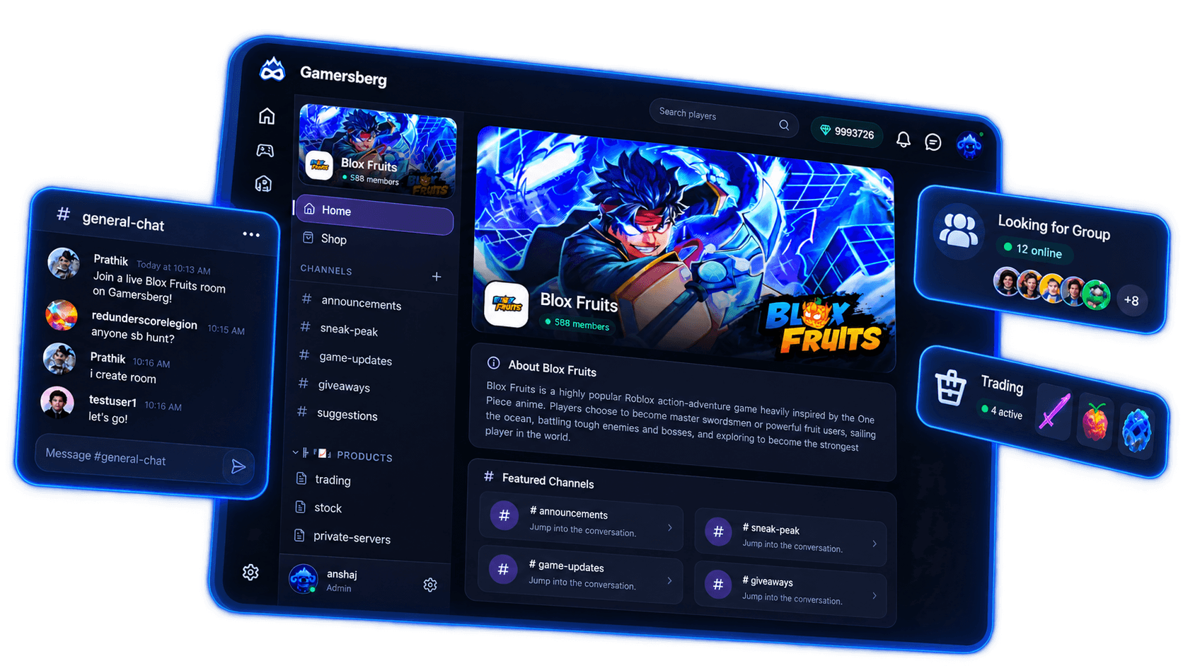 Gamersberg community conversations on desktop and mobile